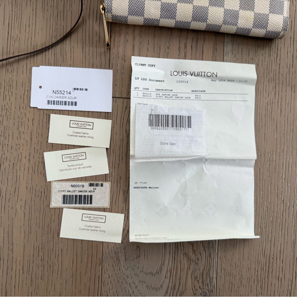 EVA Clutch - Louis Vuitton - Damier Azur Eva Clutch & Zippy Wallet - Picture 3 of 16